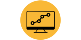 Amazon analytics reporting graph on computer icon